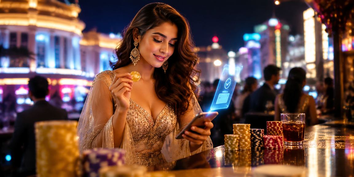 Player using mobile phone to play lottery games online